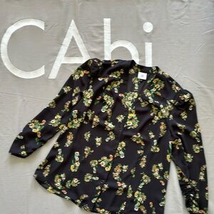 NWOT CAbi. Beautiful lightweight blouse with soft pink, green and white flowers.